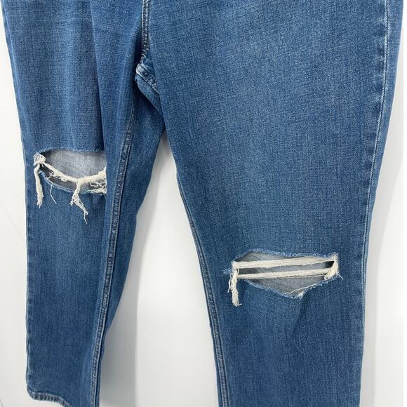 Abercrombie & Fitch Ankle Straight Womens Jeans Sz 18 Distressed Y2K High Rise - Picture 5 of 10